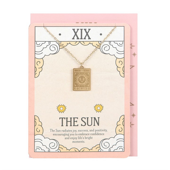 The Sun Vintage Tarot Necklace on Greeting Card