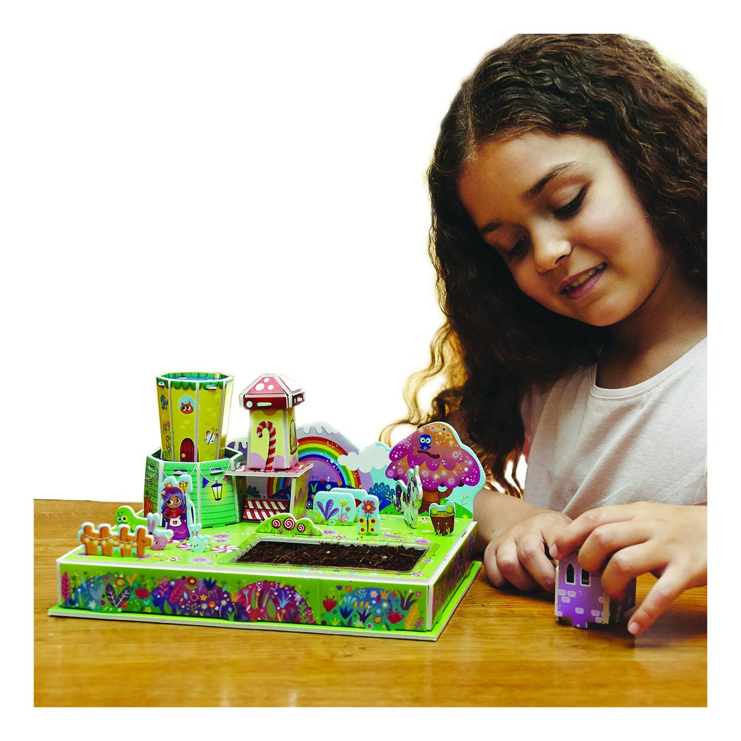 Girl Assembling Unicorn Garden