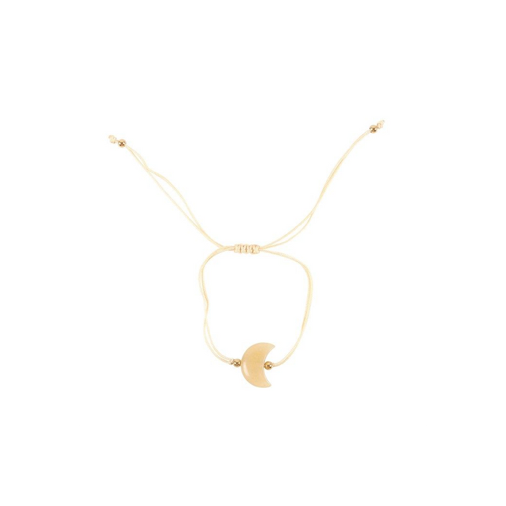 Be Brave Yellow Jade Crystal Moon Bracelet
