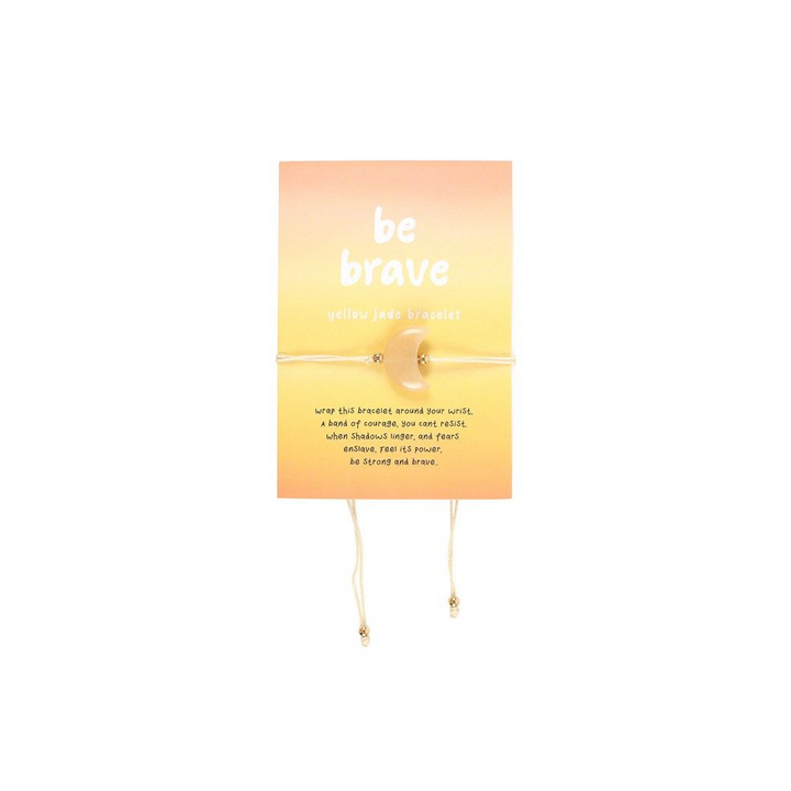 Be Brave Yellow Jade Crystal Moon Bracelet
