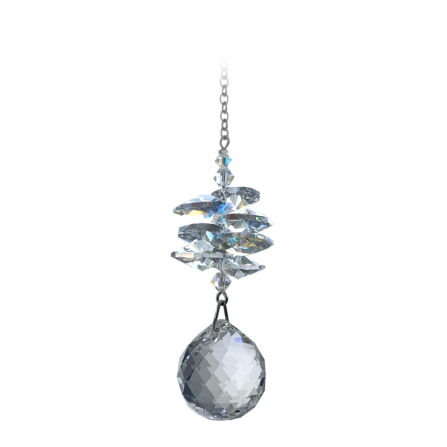 Medium Crystal Cascades with ball pendant.