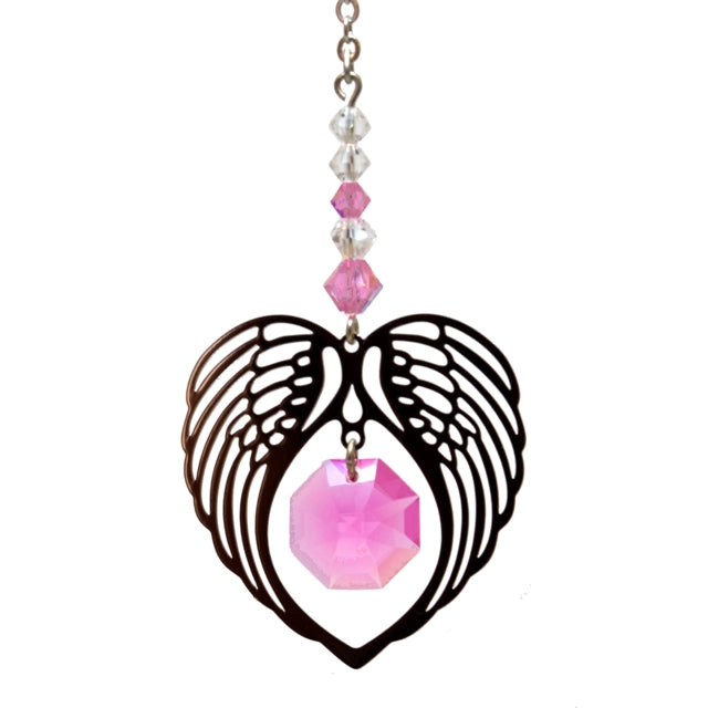 Birthstone Angel Wing Heart Sun Catchers