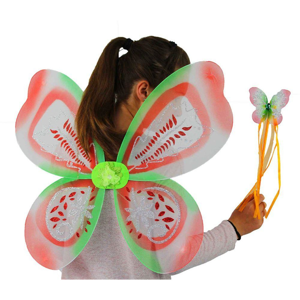 Acorn Fairy wings and wand held by girl