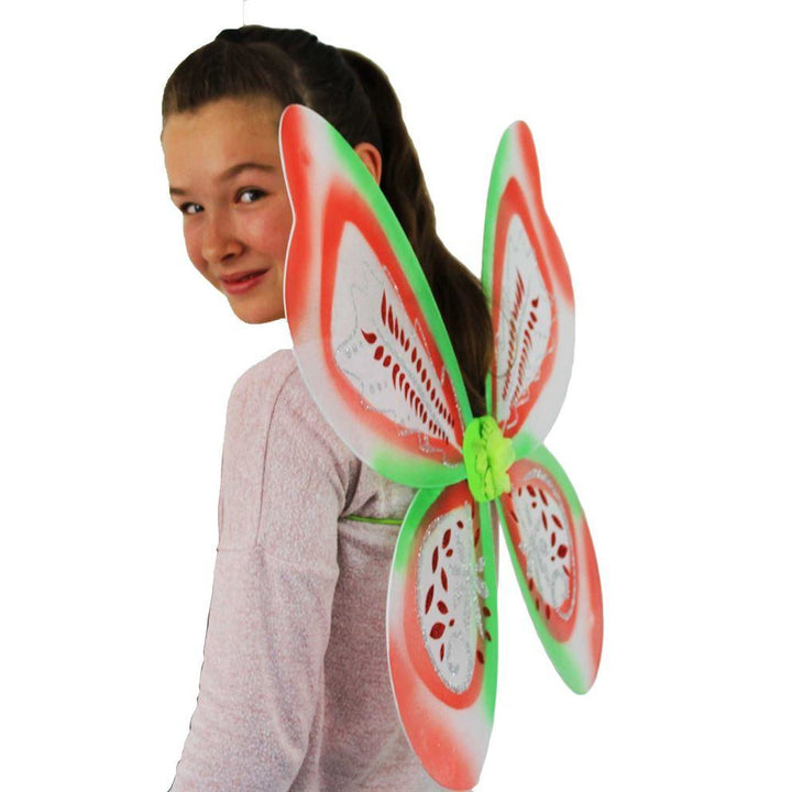 Girl wearing acorn wings