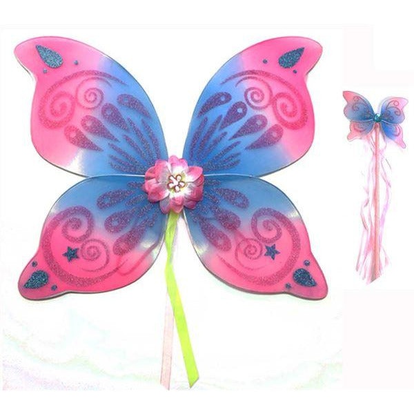 Medium swirl fairy wing and wand set