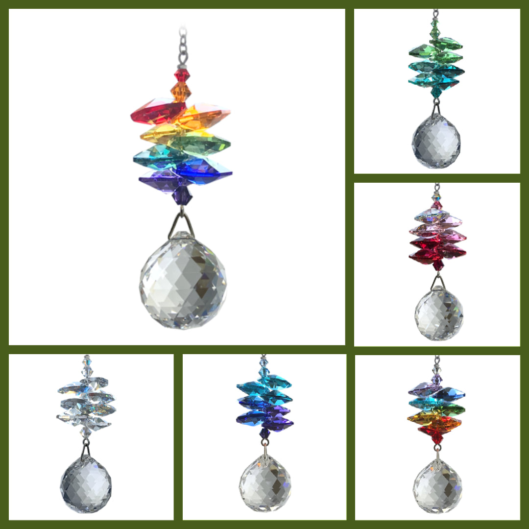 Medium Crystal Cascades with ball pendant.