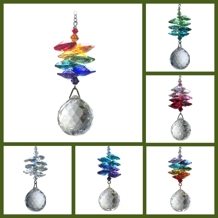 Medium Crystal Cascades with ball pendant.