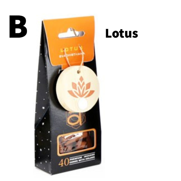 Chakra Incense Cones with Lotus Holder
