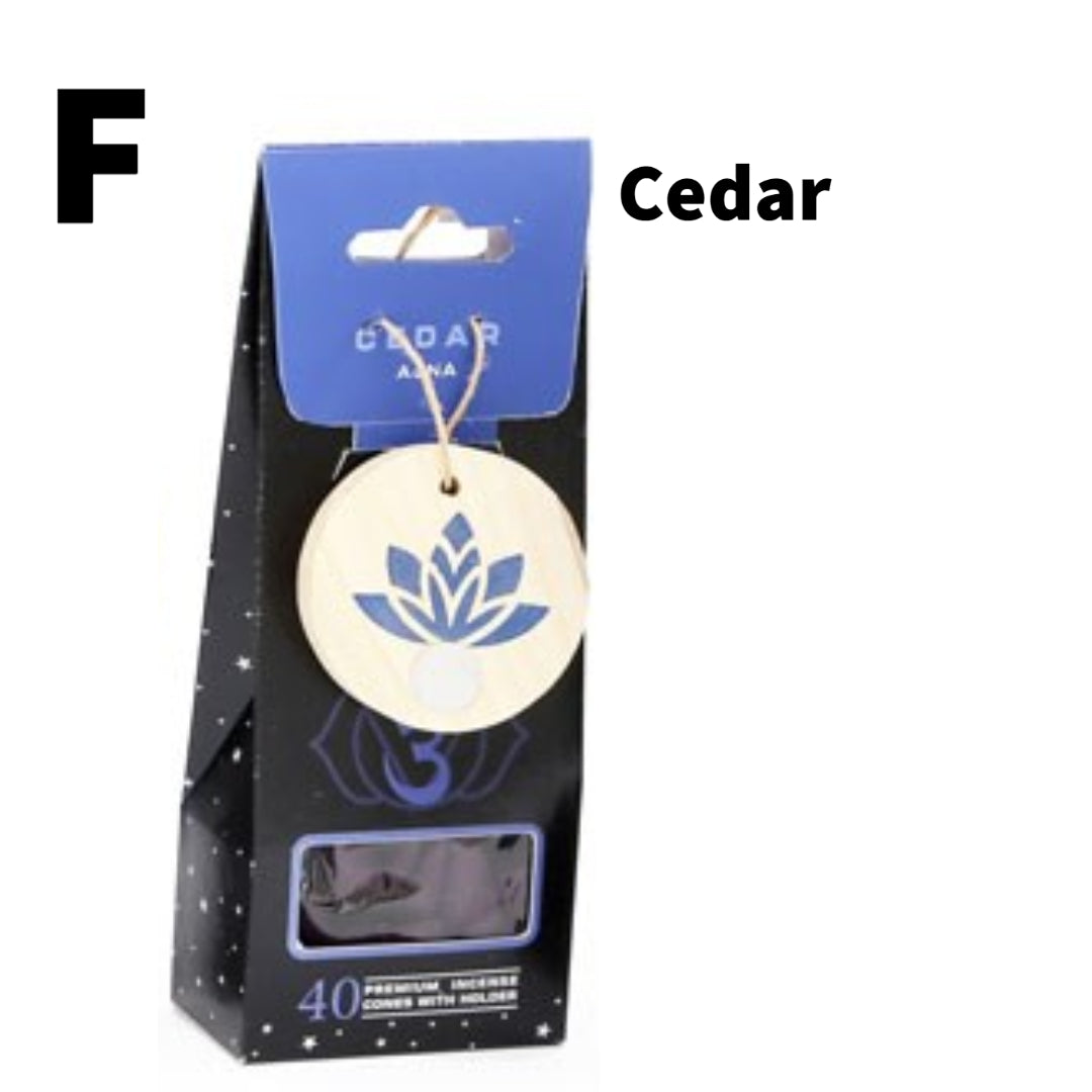 Chakra Incense Cones with Lotus Holder