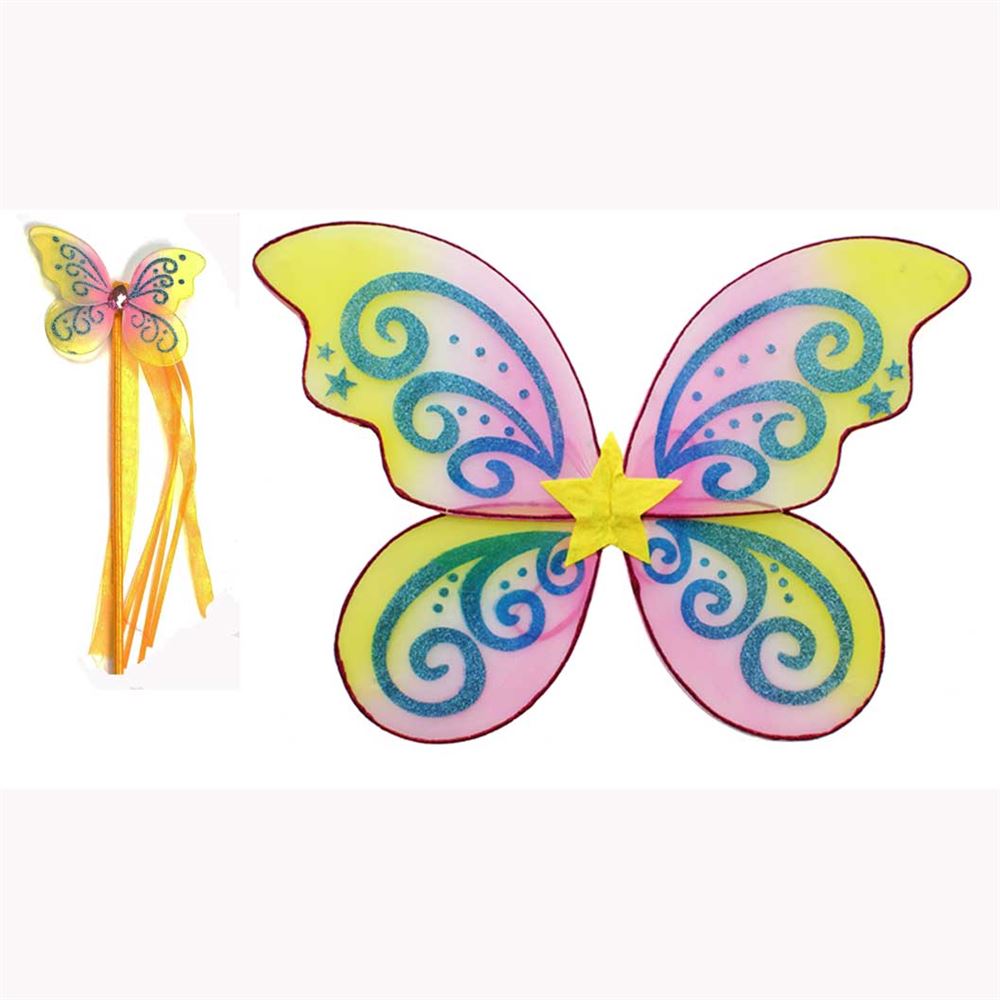 Medium star fairy wings and wand set