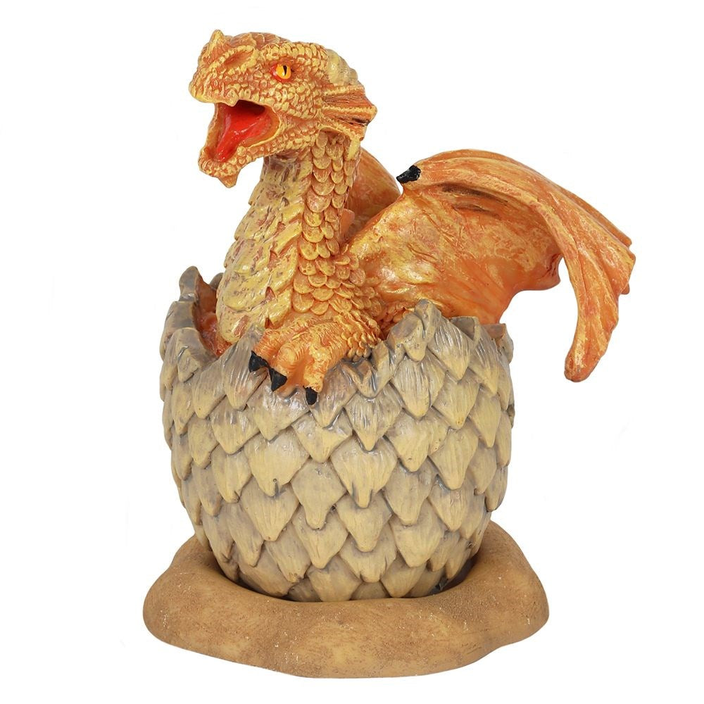 Yellow dragon hatching cone incense burner, Anne stokes. alternative view