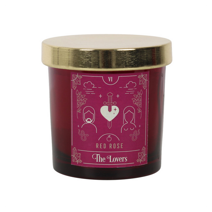 The Lovers Red Rose Tarot Candle