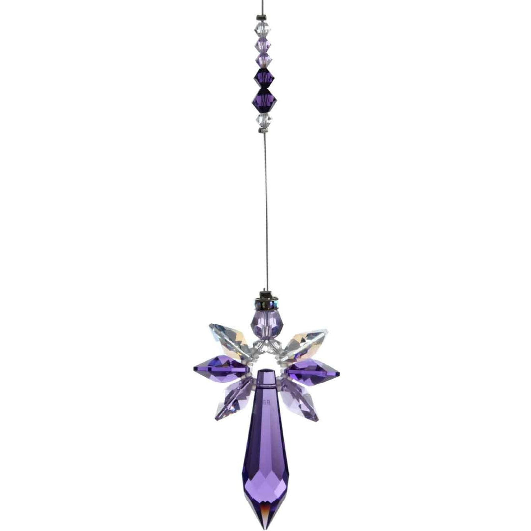 Amethyst Radiant guardian angel, Swarovski crystals