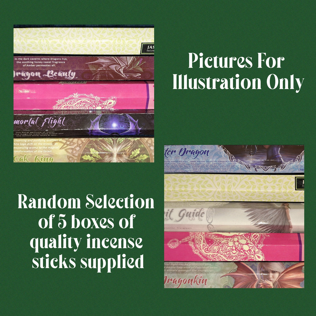 Mystery selection of 5 incense stick packs.