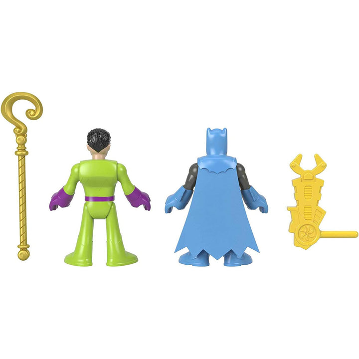 Imaginext Batman and the Riddler figurines from the back