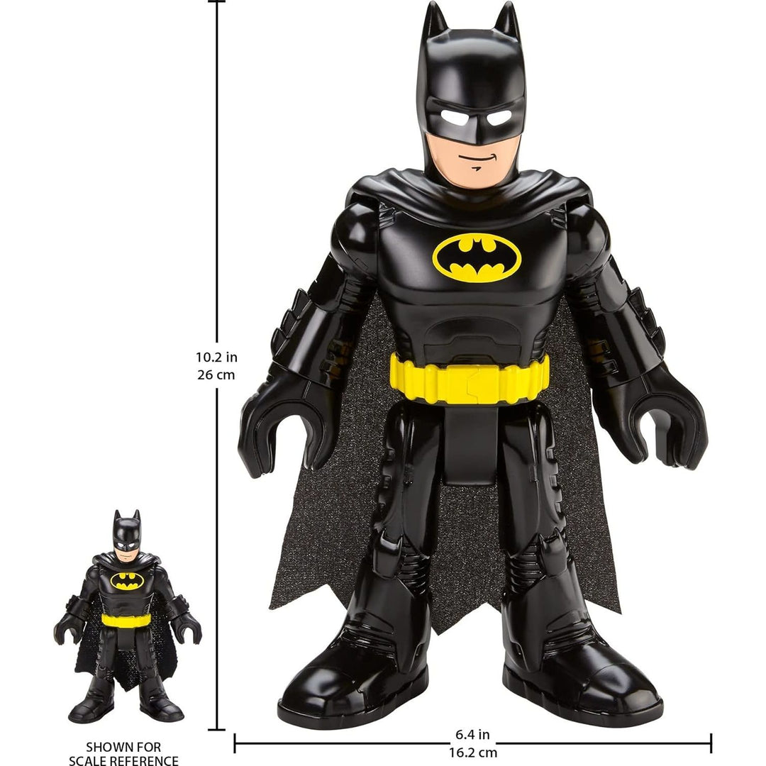 Imaginext XL Batman in black suit size comparison