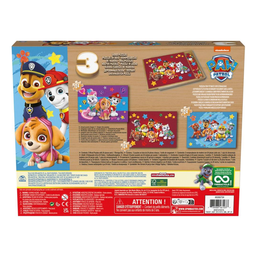 Paw Patrol 24 Piece Wood Puzzles 3-Pack