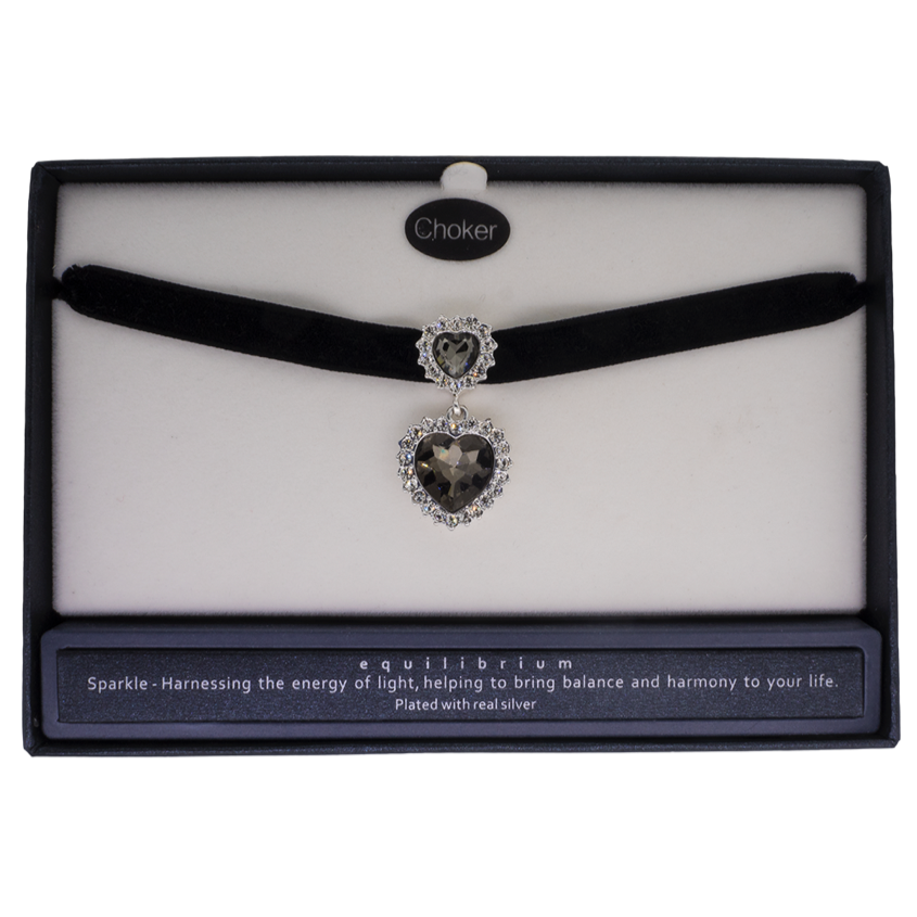 Crystal heart choker