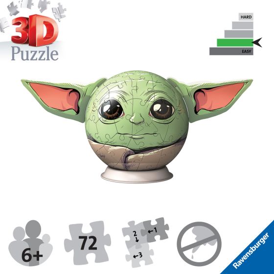 Star Wars Grogu with Ears 72 Piece 3D Puzzle Ball