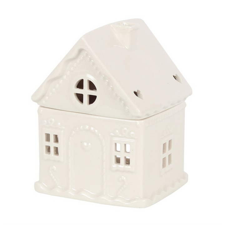 *White Gingerbread House Ceramic Oil Burner (4/20)