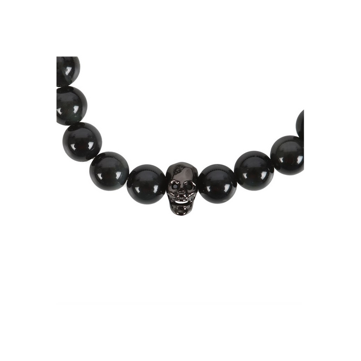 Black Obsidian Skull Bracelet