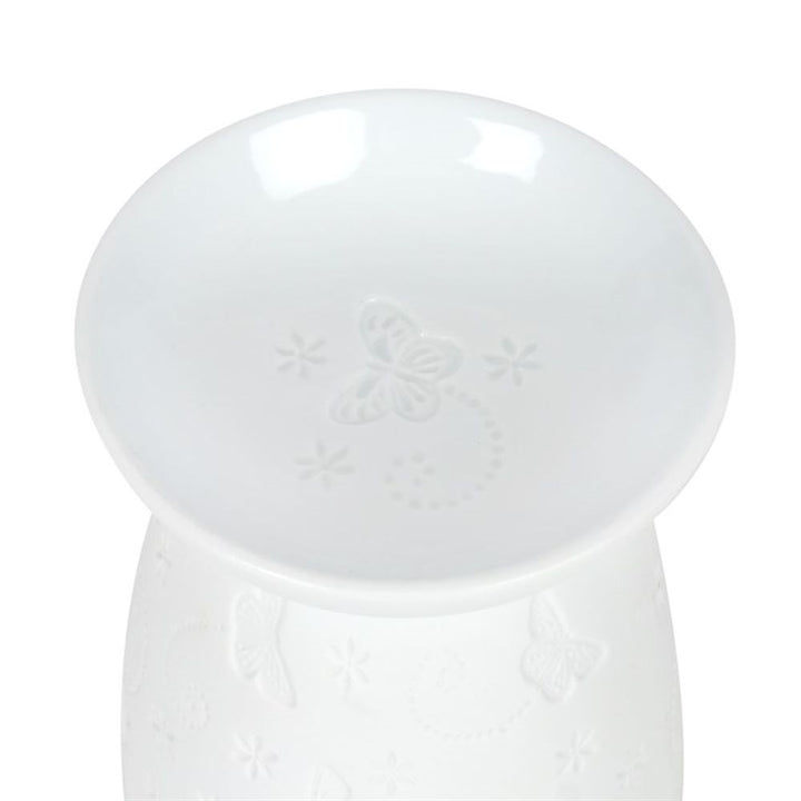 White Ceramic Butterfly Oil Burner