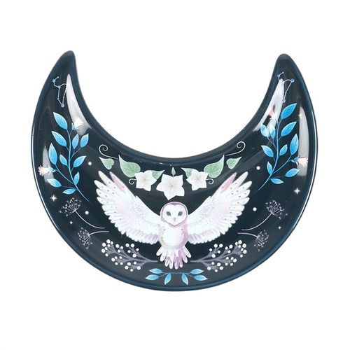 Crescent Moon Owl Trinket Dish