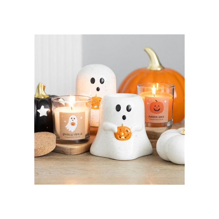 Ghost Shaped Oil Burner with Pumpkin