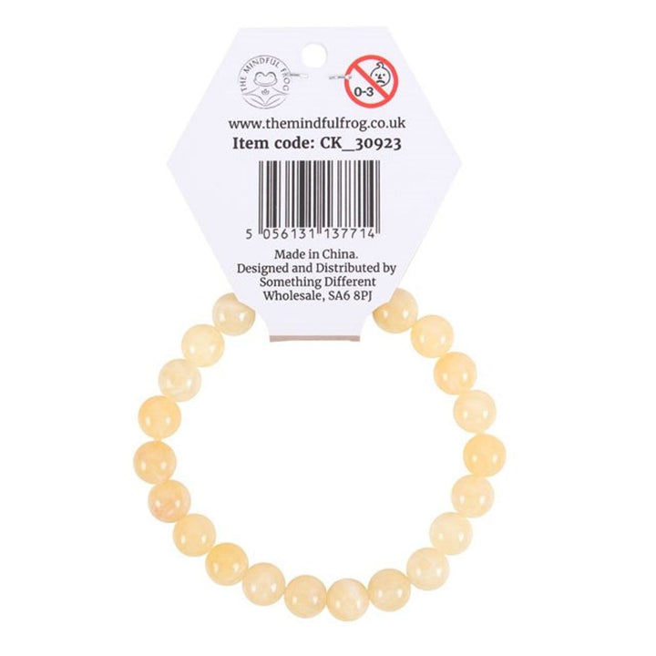 Solar Plexus Chakra Yellow Jade Gemstone Bracelet