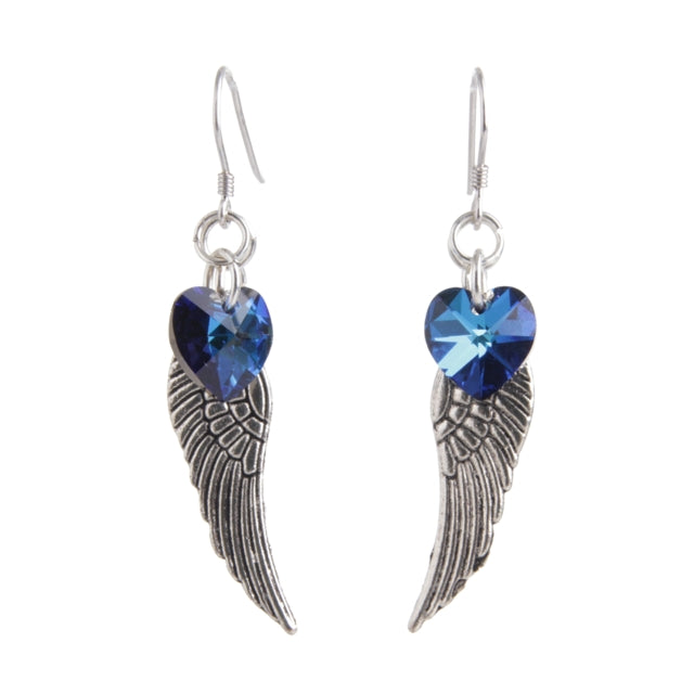 Bermuda  blue, Angel Wings earrings