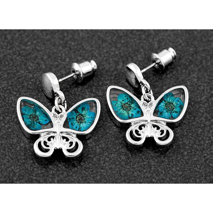 Eternal flowers butterfly earrings