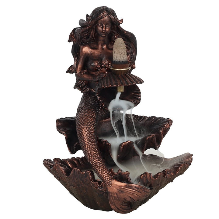 Bronze effect, mermaid, backflow incense burner