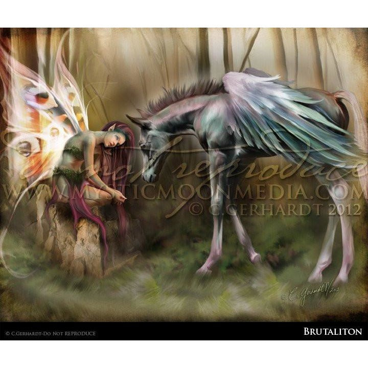 Brutaliton, Fairy and baby Pegasus print, © Mystic Moon Media LLC