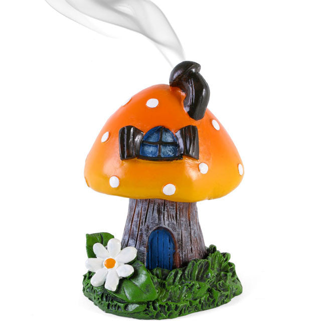 orange toadstool incense burner