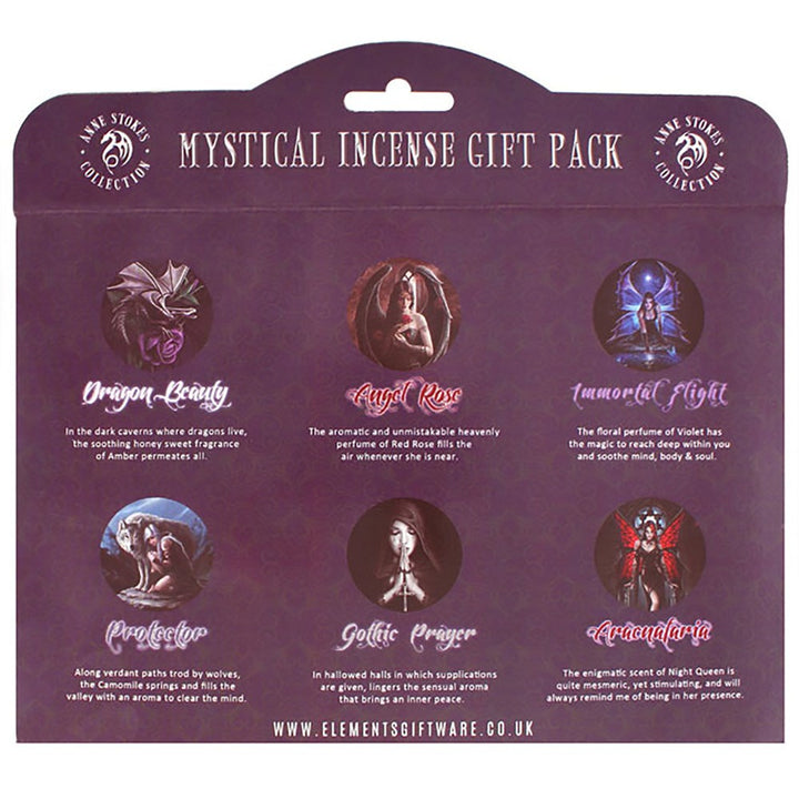 Rear of box, Mystical incense gift pack