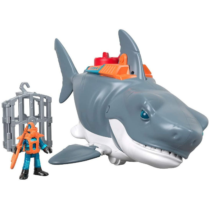 Mega Bite Shark with cage and diver