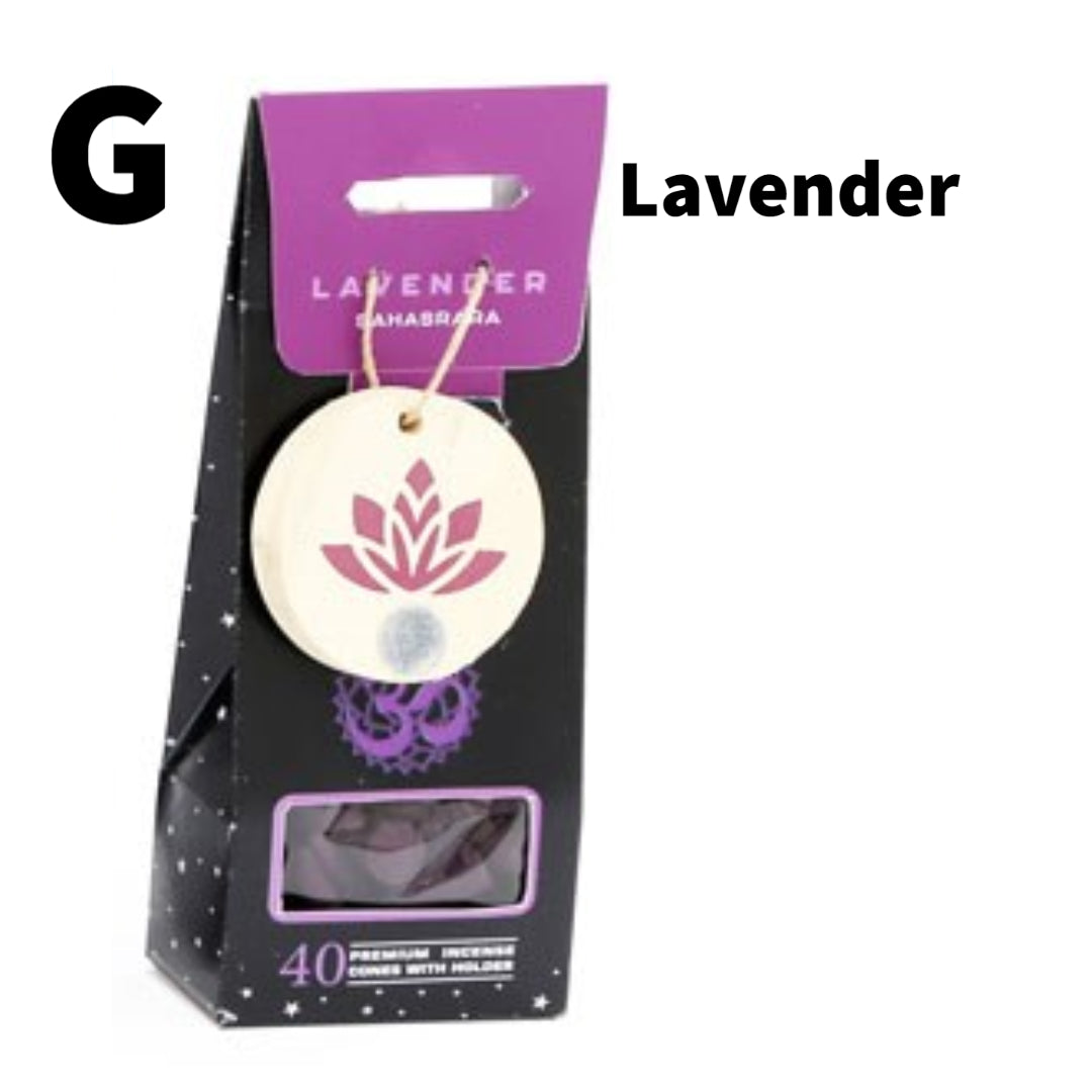 Chakra Incense Cones with Lotus Holder