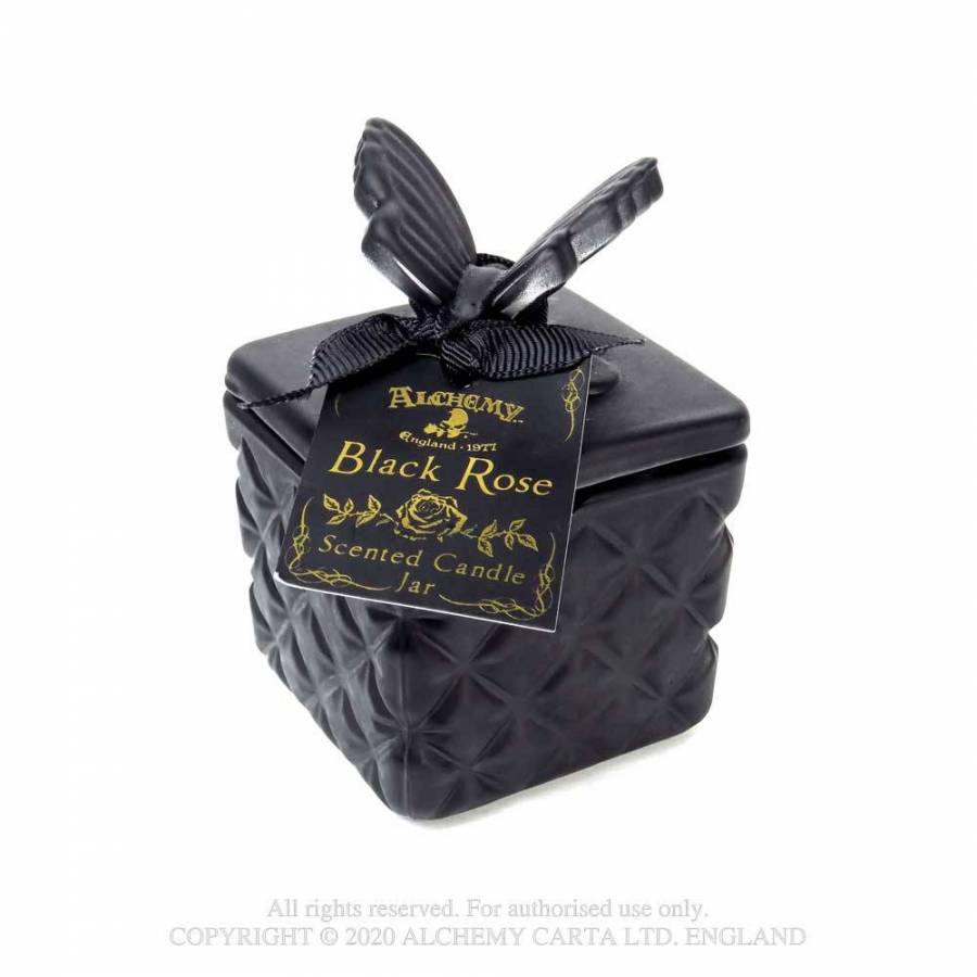 Black rose scented candle jar, alternative view