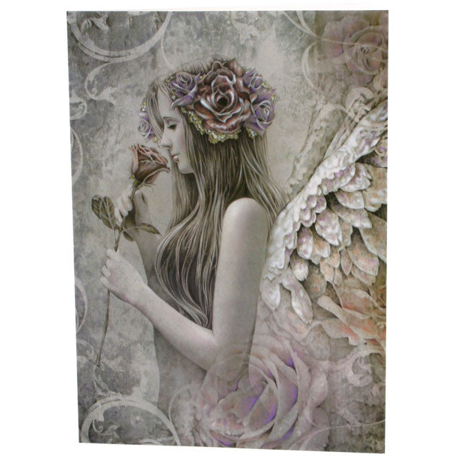 Angel smelling a rose, Greetings card