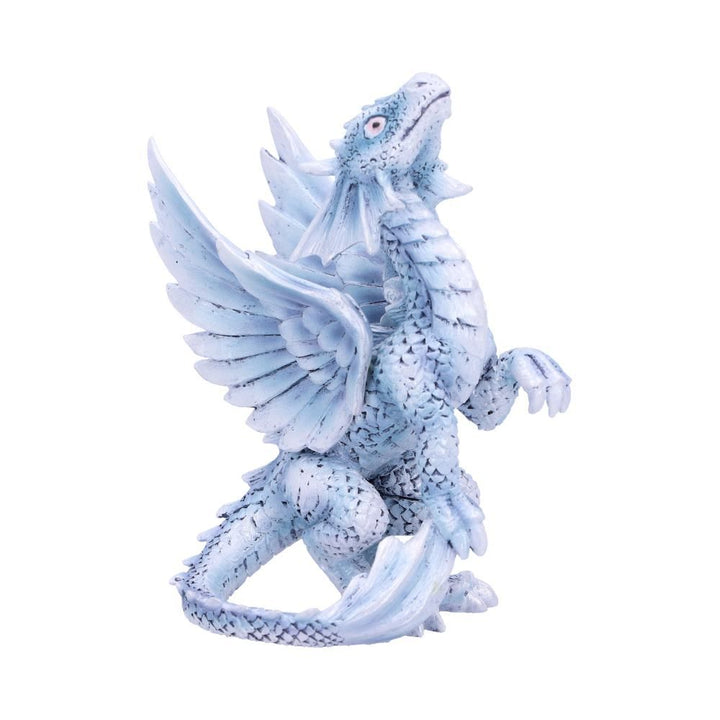 Small silver dragon figurine by Anne Stokes
