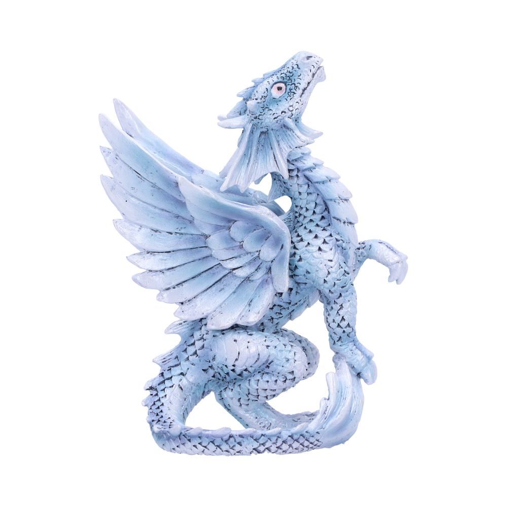 Small silver dragon left side view