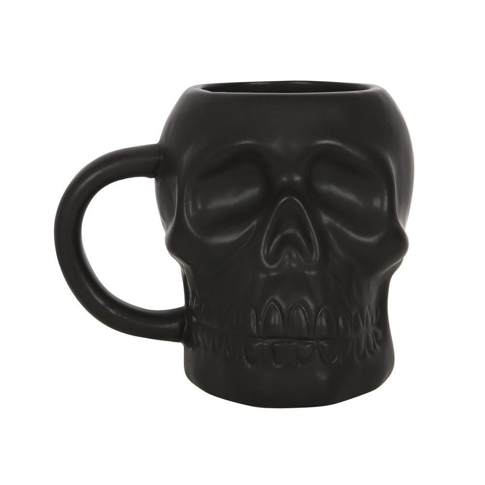 Matte Black Skull Mug