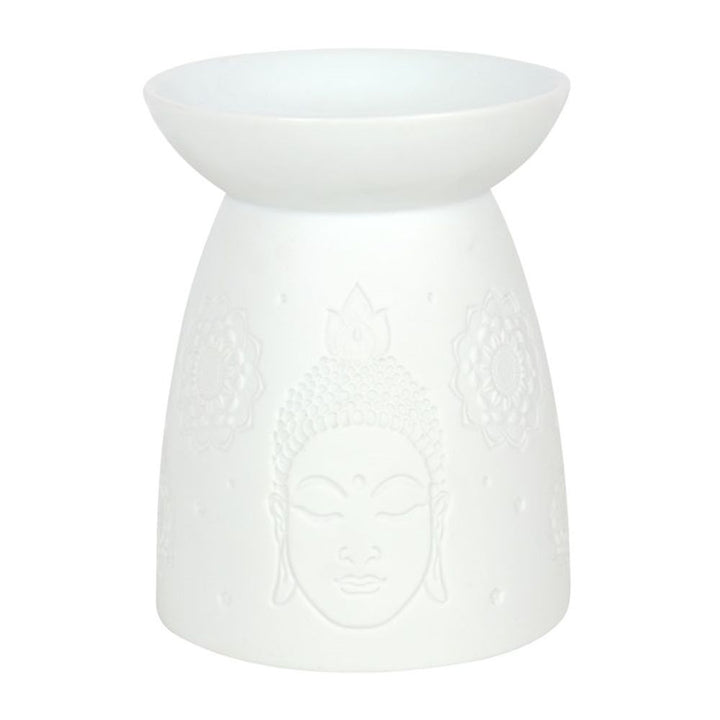 White Ceramic Buddha Face Oil Burner