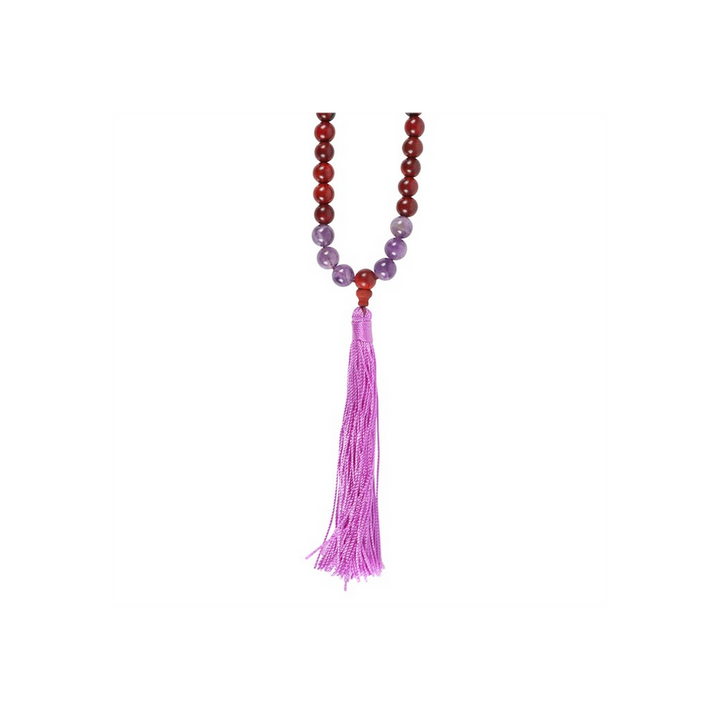 Intuition Rosewood & Amethyst Mallah Necklace