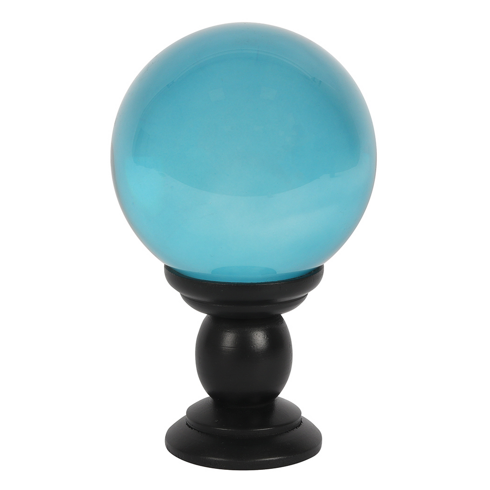 Large Teal Crystal Ball on Stand
