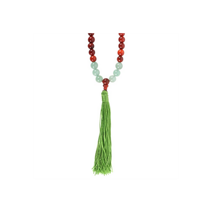 Love and Gratitude Rosewood & Green Aventurine Mallah Necklace